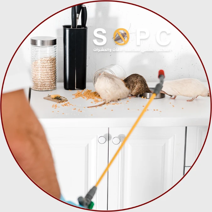 Rat extermination in progress using industrial poison