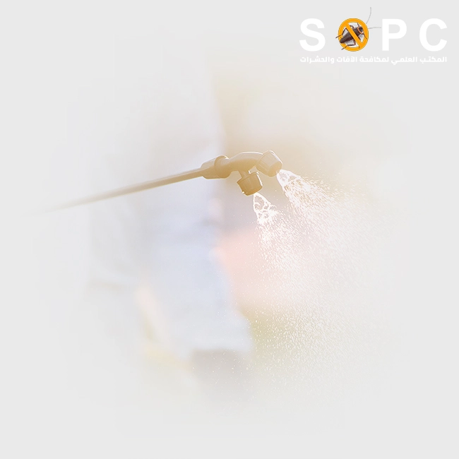 a technician spraying chemical treatments, like ant control agents, during insecticide application in cairo, egypt.